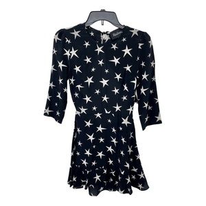 Black realisation star print mini dress.